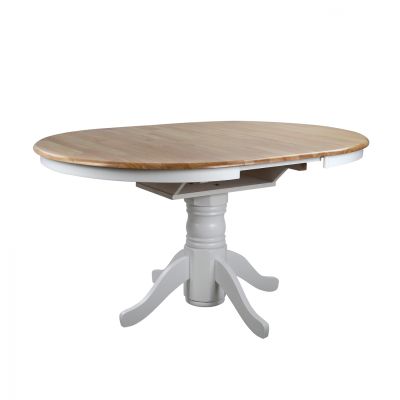 Dining Table Wooden White Wash ''106+40x106x78 cm Country Style HM0161