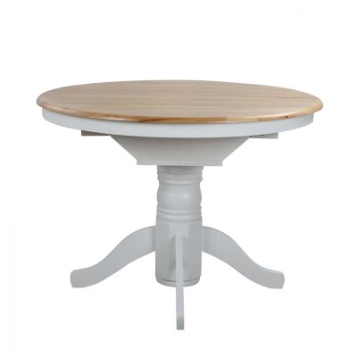 Dining Table Wooden White Wash ''106+40x106x78 cm Country Style HM0161