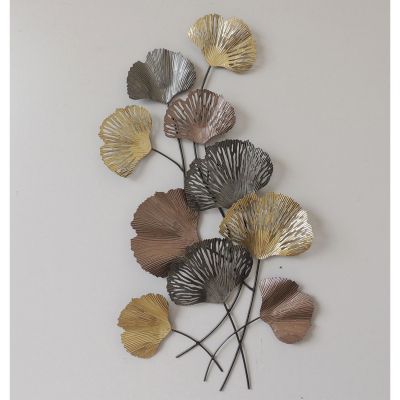 METAL WALL DECORATION ΗΜ7180 GOLD CHARCOAL GREY 50x5x90Η cm.