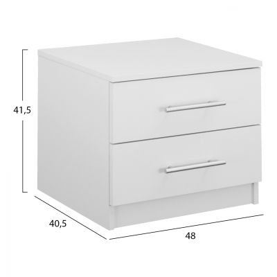 NIGHT STAND HM2220.05 WHITE 48x40,5x41,5 cm.