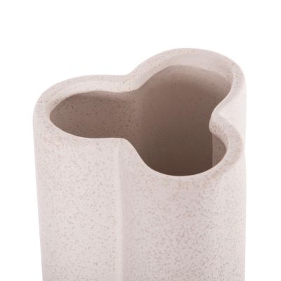 CERAMIC TABLE DECOR GLAZE HM4611.01 OFF WHITE WITH CRYSTALLIZATION Φ14x34Hcm.