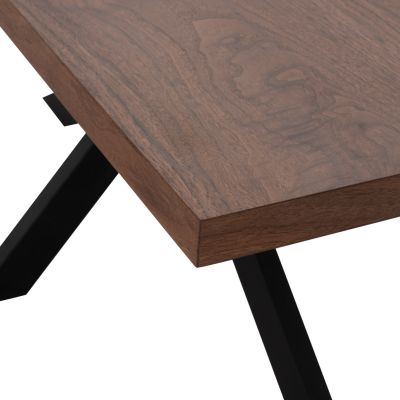 DINING TABLE SARI HM9311.02 MDF TOP WITH WALNUT WOOD VENEER RUSTIC STYLE 180x90x75Hεκ.