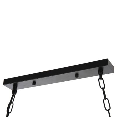 CEILING PENDANT 3-LIGHT LUMINAIRE HM4180 BLACK METAL-NATURAL HEMP ROPE 80x14,5x137Hcm.