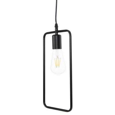 CEILING PENDANT LAMP HM4097 BLACK METAL RECTANGLE 17,5x133H cm.