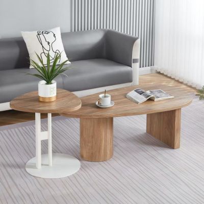 COFFEE TABLE OVAL ALPER HM18327 MDF IN SONAMA COLOR 110x60x40Hcm.