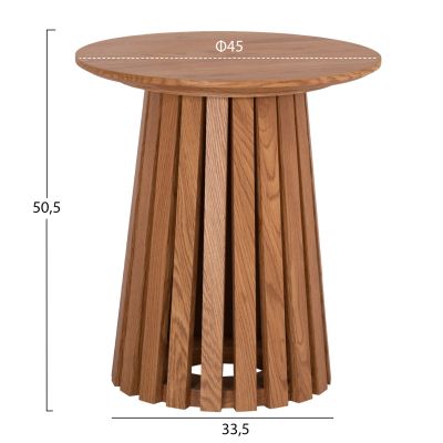 COFFEE TABLES 2PCS SET TALBERT HM21083 MDF IN NATURAL WOOD COLOR Φ80cm & Φ45cm