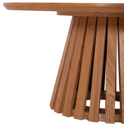 COFFEE TABLES 2PCS SET TALBERT HM21083 MDF IN NATURAL WOOD COLOR Φ80cm & Φ45cm