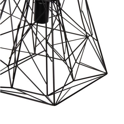 CEILING PENDANT LAMP HM4066 BLACK METAL DIAMOND-LIKE "CAGE" CAP 39x34x130Hcm.