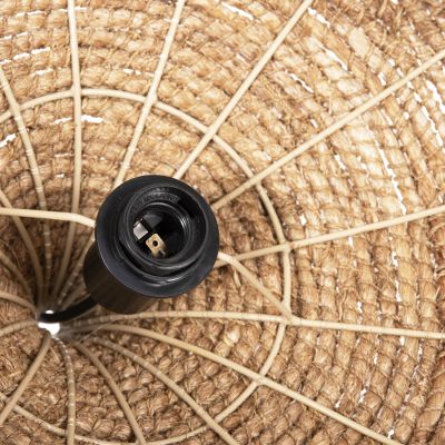 CEILING PENDANT WITH ABACA FIBERS CAP IN NATURAL COLOR Φ52x32-120Hcm.HM7777