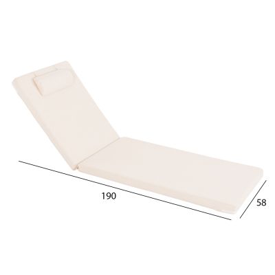 SUNBED CUSHION SIFNOS TEXTLINE BEIGE ΗΜ11234.61T 190(114-76)x58x6.5Ηcm.