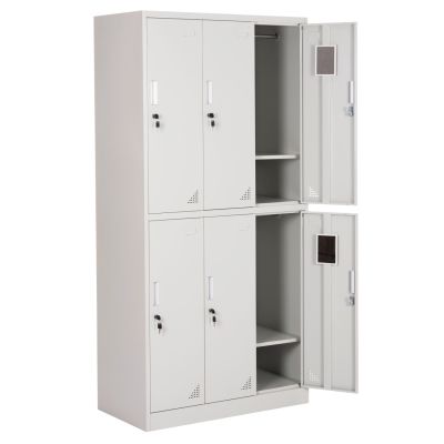 LOCKER METALLIC BRAILA HM5546.11 6 CABINETS WITH KEY LOCKS IN LIGHT GREY 90x45x185Hcm.