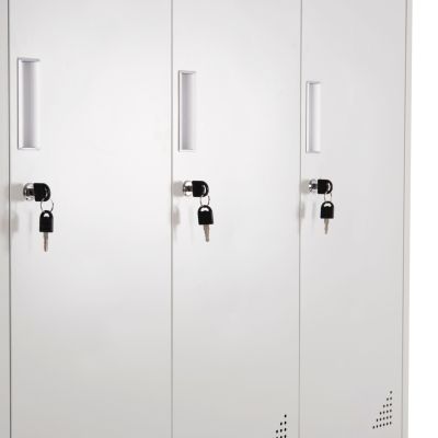 LOCKER METALLIC BRAILA HM5546.11 6 CABINETS WITH KEY LOCKS IN LIGHT GREY 90x45x185Hcm.