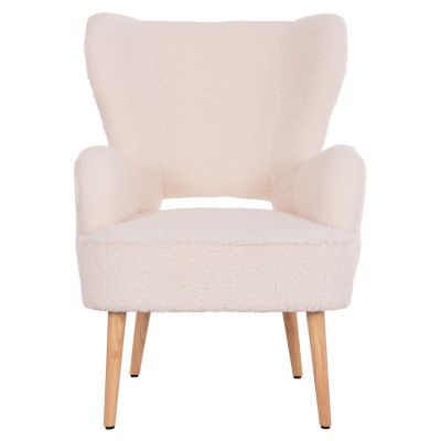ARMCHAIR MYLIE HM8394.23 WHITE BOUCLE FABRIC 66x76x90Hcm.