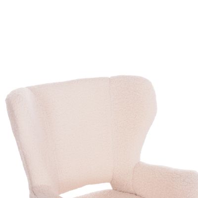 ARMCHAIR MYLIE HM8394.23 WHITE BOUCLE FABRIC 66x76x90Hcm.