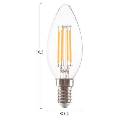 КРУШКА HM4048.01 LED НАЖКА 4W E14 3000K CLEAR DIMMABLE