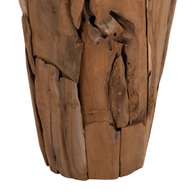 ДЕКОРАТИВНА ПОДОВА ВАЗА ZENIA HM7920 РЕЦИКЛИРАНИ ПАРЧЕТА ТИКОВО ДЪРВО В ЕСТЕСТВЕН ЦВЯТ Φ40x80Hcm.