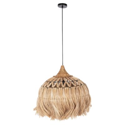 CEILING PENDANT MADE OF ABACA FIBERS IN NATURAL COLOR Φ52x48-120Hcm.HM7760