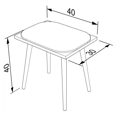 STOOL WITH PILLOW HM9209 SONAMA WHITE 40x30x40Y cm.
