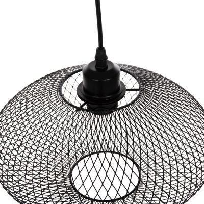CEILING PENDANT LAMP HM4094 BLACK METAL MESH CAP Φ30x125Hcm.