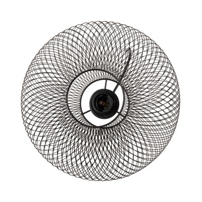 CEILING PENDANT LAMP HM4094 BLACK METAL MESH CAP Φ30x125Hcm.