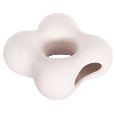 CERAMIC TABLE DECOR SEBOR HM4594.01 OFF WHITE WITH CRYSTALLIZATION 18x9x18Hcm.