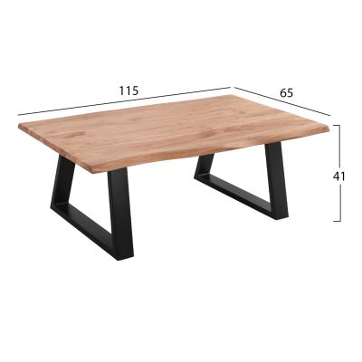 Coffee Table Sofia Slim HM8502.11 Solid Acacia 115Χ65Χ41H cm.