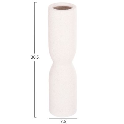CERAMIC TABLE DECOR SCEPTER HM4615.01 OFF WHITE WITH CRYSTALLIZATION Φ7.5x30.5Hcm.