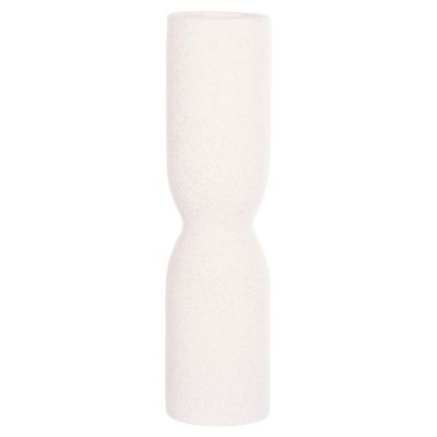 CERAMIC TABLE DECOR SCEPTER HM4615.01 OFF WHITE WITH CRYSTALLIZATION Φ7.5x30.5Hcm.