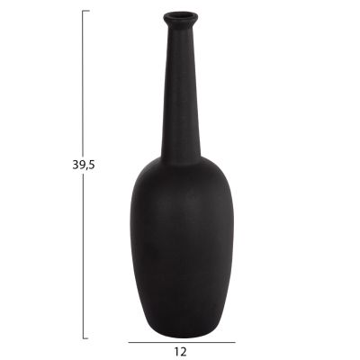 CERAMIC TABLE DECOR ELENDIL HM4591.02 MATTE BLACK Φ12x39.5Hcm.