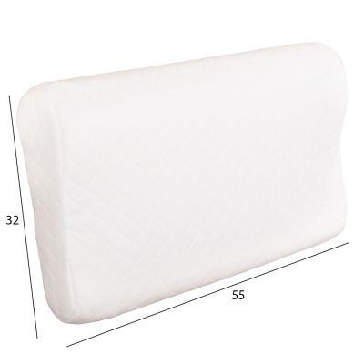 SLEEPING PILLOW BEZEL HM673 MEMORY FOAM-WHITE FABRIC 55x32Hcm.