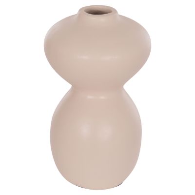 TABLE DECORATIVE VASE NELLY HM4669.02 TERRACOTA IN CREAM WHITE--Φ22x35Hcm.