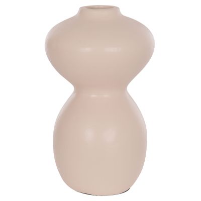 TABLE DECORATIVE VASE NELLY HM4669.02 TERRACOTA IN CREAM WHITE--Φ22x35Hcm.