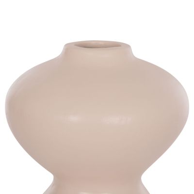 TABLE DECORATIVE VASE NELLY HM4669.02 TERRACOTA IN CREAM WHITE--Φ22x35Hcm.