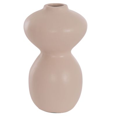 TABLE DECORATIVE VASE NELLY HM4669.02 TERRACOTA IN CREAM WHITE--Φ22x35Hcm.
