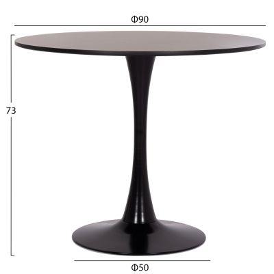 DINING SET 5PCS BROLIN HM21191 MDF TOP-METAL LEGS-VELVET--BLACK
