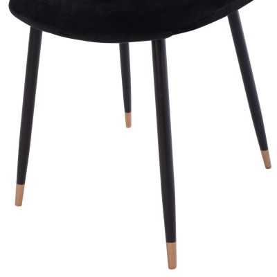 DINING SET 5PCS BROLIN HM21191 MDF TOP-METAL LEGS-VELVET--BLACK