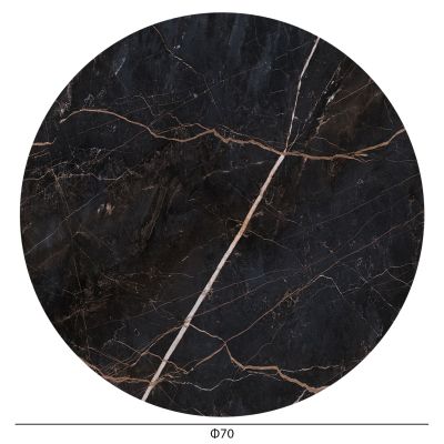 HPL TABLETOP HM5842.34 ROUND IN BLACK MARBLE Φ70cm.