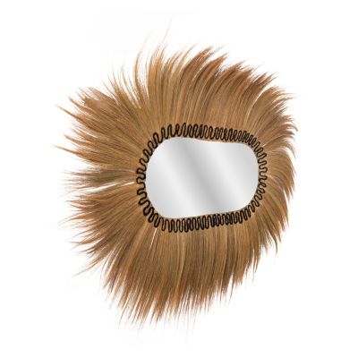 WALL MIRROR OVAL RAYUNG GRASS FIBERS IN NATURAL AND BLACK COLOR 110x5x160Hcm.HM7803