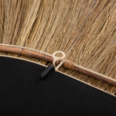 WALL MIRROR OVAL RAYUNG GRASS FIBERS IN NATURAL AND BLACK COLOR 110x5x160Hcm.HM7803