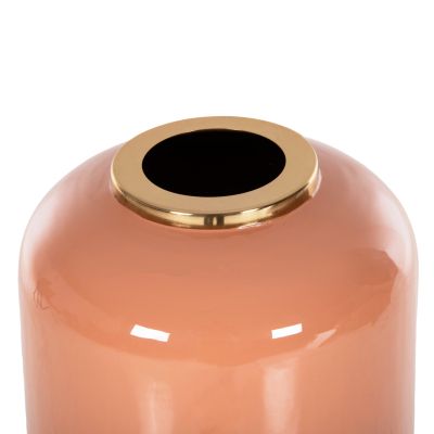 DECORATIVE FLOOR VASE RAKSASA HM4230.02 METAL IN SALMON-LIGHT BRONZE Φ30x90Hcm.