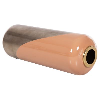 DECORATIVE FLOOR VASE RAKSASA HM4230.02 METAL IN SALMON-LIGHT BRONZE Φ30x90Hcm.