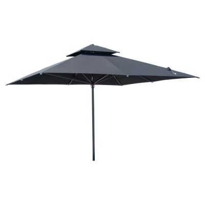 PROFESSIONAL UMBRELLA ALU TELESCOPIC HM6031.03 4x4x2,95-4Μ WITH BLACK ACRYLIC CLOTH