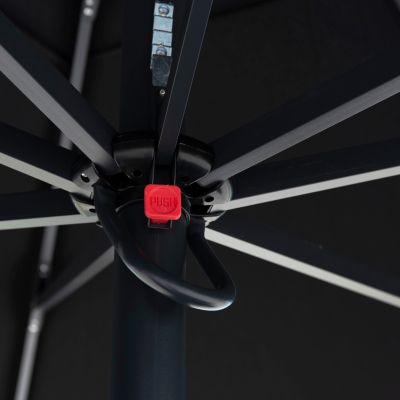 PROFESSIONAL UMBRELLA ALU TELESCOPIC HM6031.03 4x4x2,95-4Μ WITH BLACK ACRYLIC CLOTH