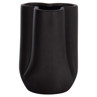 CERAMIC TABLE DECOR GLAZE HM4613.02 MATTE BLACK Φ16x22Hcm.