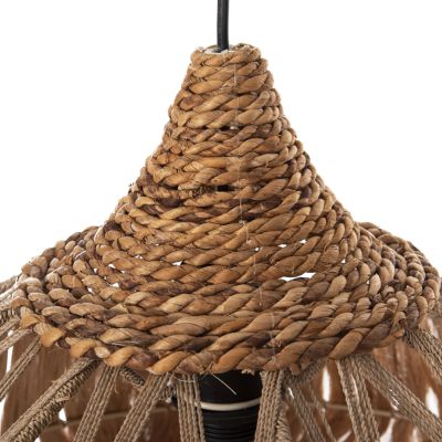 CEILING PENDANT ROMIL HM7764 CYLINDRICAL CAP ABACA FIBERS IN NATURAL Φ52x52-120Hcm.