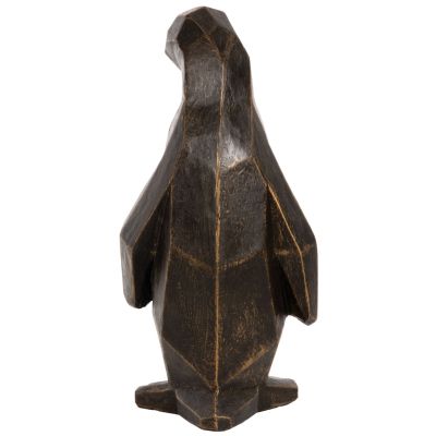 FLOOR DECORATION PENGUIN HM7913 GRC IN BLACK PATINA COLOR WITH GOLD DETAILS 30x20x60Hcm.