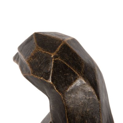 FLOOR DECORATION PENGUIN HM7913 GRC IN BLACK PATINA COLOR WITH GOLD DETAILS 30x20x60Hcm.