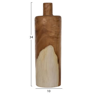 TABLE DECOR 3PCS, HM7722, SOLID TEAK, NATURAL, 10X10X32