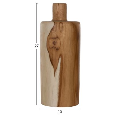 TABLE DECOR 3PCS, HM7722, SOLID TEAK, NATURAL, 10X10X32