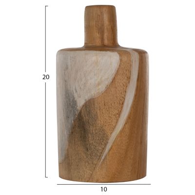 TABLE DECOR 3PCS, HM7722, SOLID TEAK, NATURAL, 10X10X32